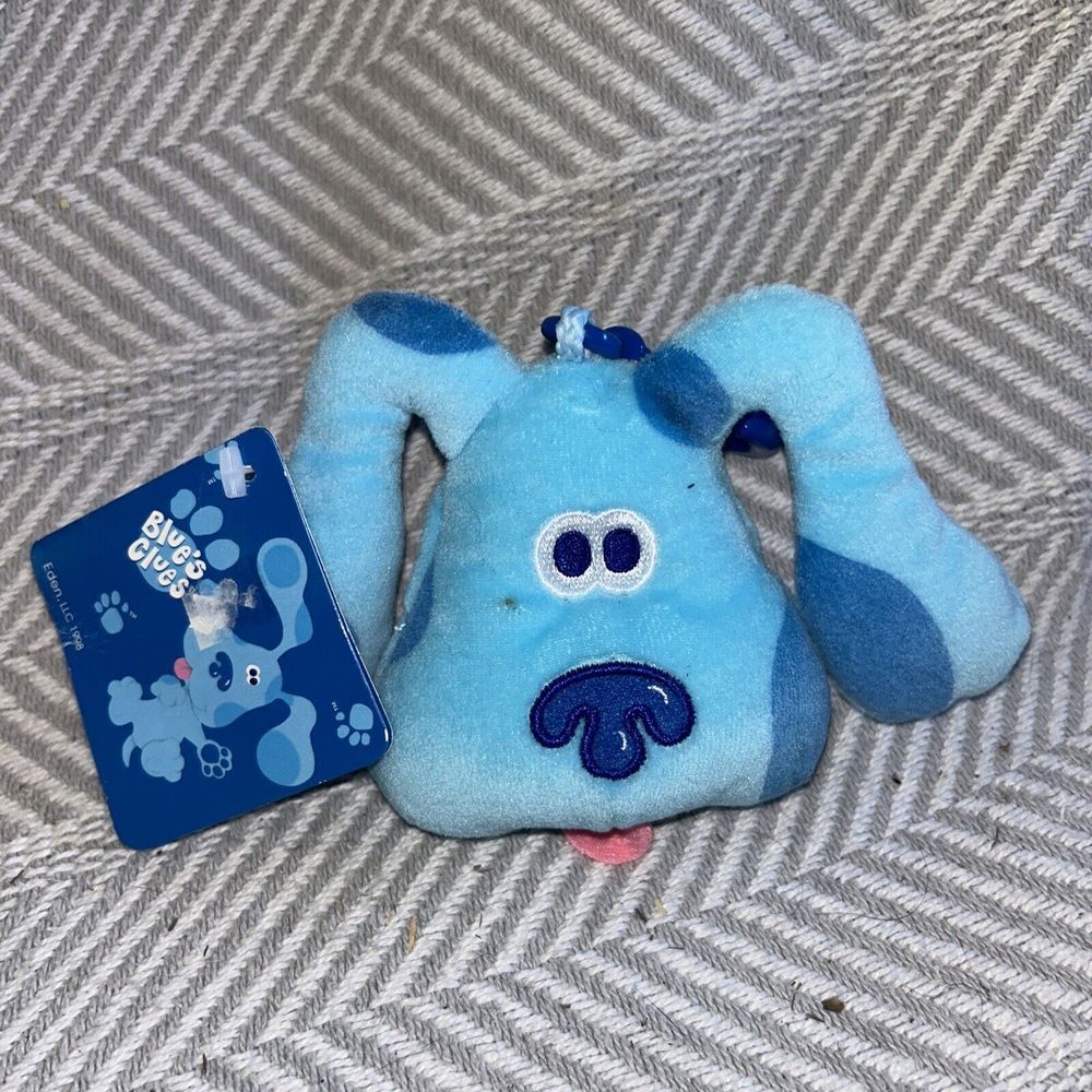 Blues Clues‎ Plush Key Chain Clip-On Nickelodeon Viacom Vtg 1998 Eden w/ Tag  P1